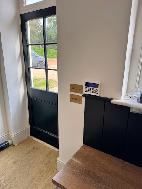 Alarm Panel at front of the property