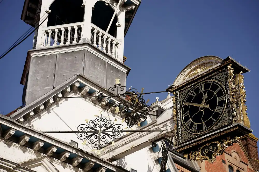 The Guildhall clock on Guildford High Street