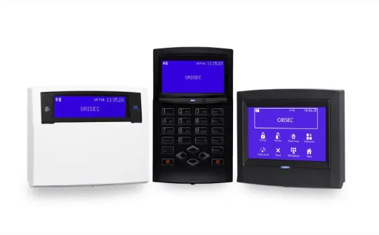 Orisec LCD and touchscreen intruder alarm keypads